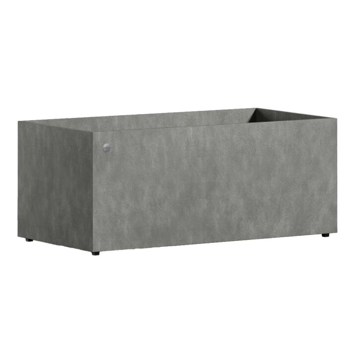 COSAPOTS Semplito Rectangular Planter – Concrete Stone Finish – Fiberglass Indoor/Outdoor and Weather-Resistant Large Planter (39.4" L x 19.7" W x 23.6" H Exterior, 39" L x 19.3" W Interior)