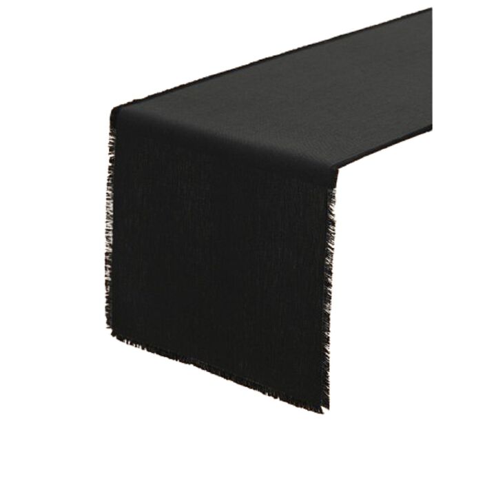 Solino Home 100% Pure Linen Table Runner 18 x 90 Inch | Fringe