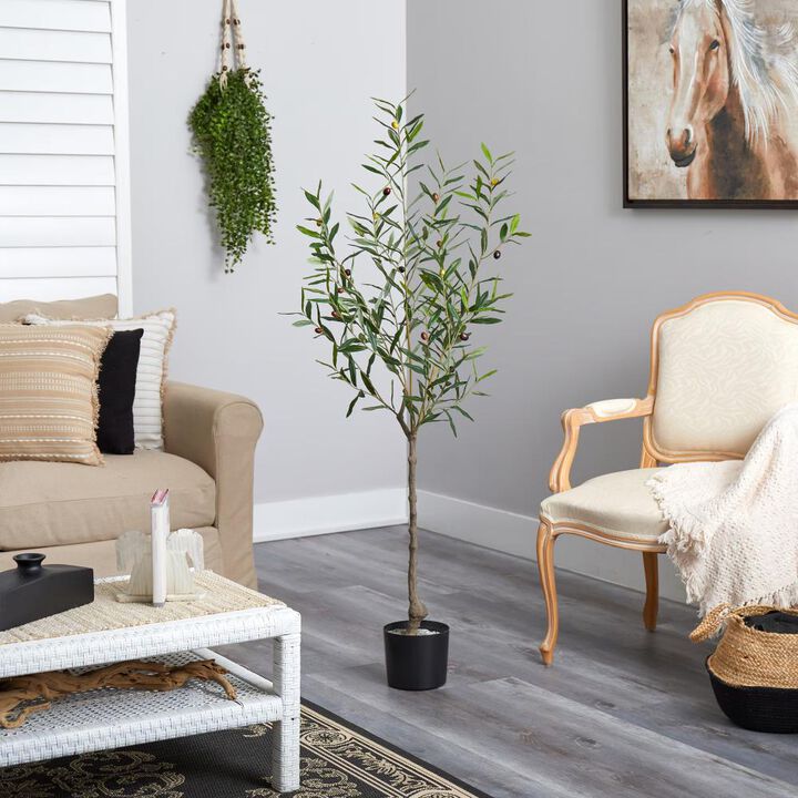 Hivvago 5 Feet Olive Artificial Tree