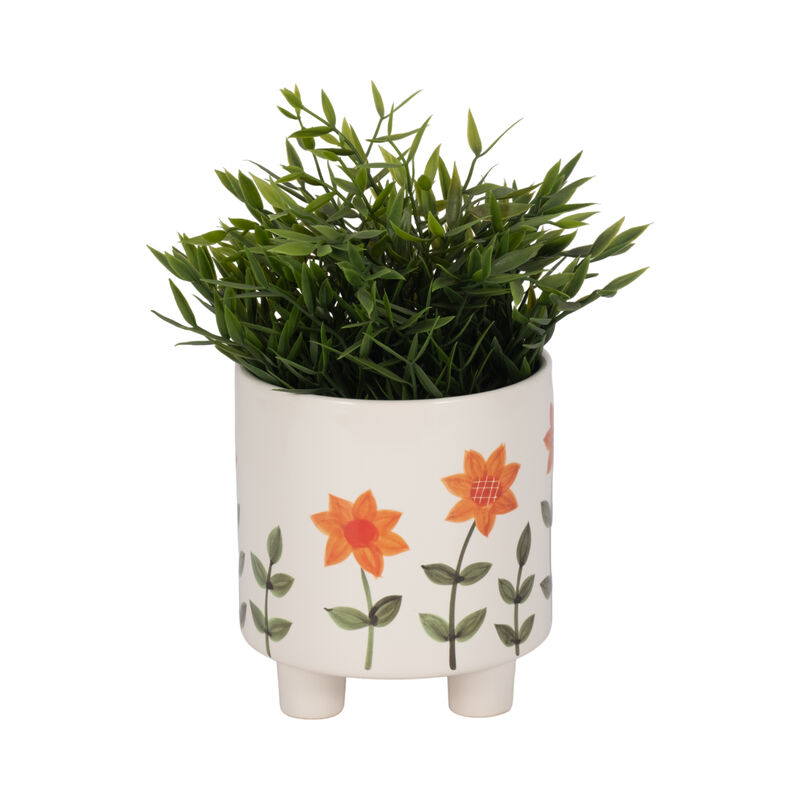 6" Footed Hand Painted Planter