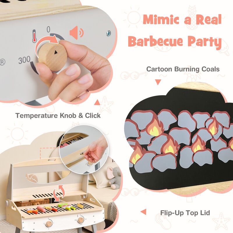 Kids Barbecue Grill Playset for Girls & Boys Outdoor Cooking Fun Toy Set