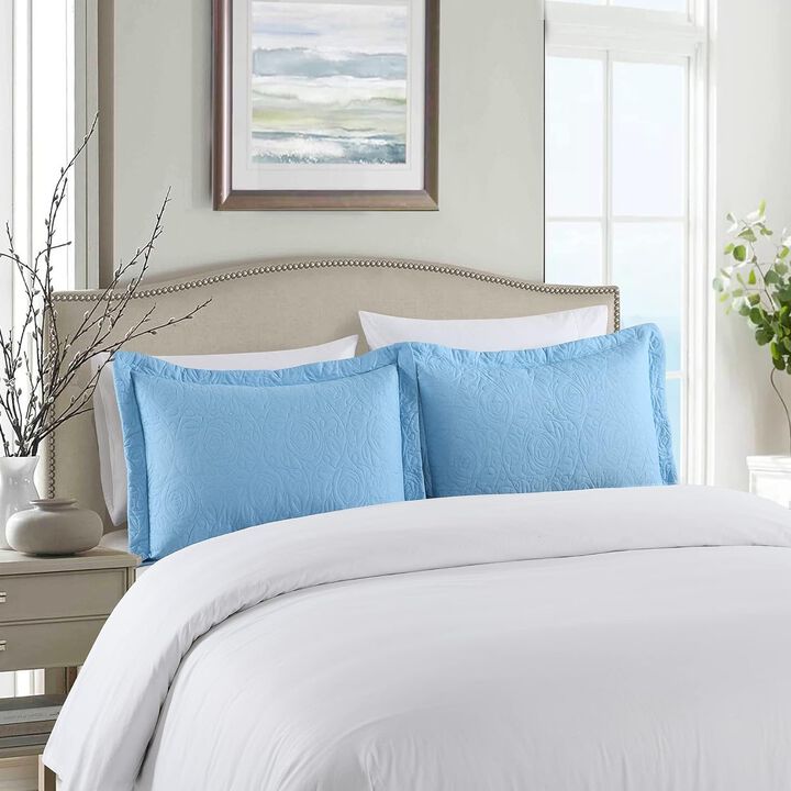 MarCielo 2 Piece Embroidery Pillow Shams