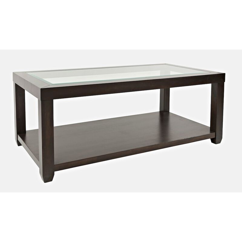Jofran Urban Icon Contemporary Rectangular Glass Inlay Coffee Table