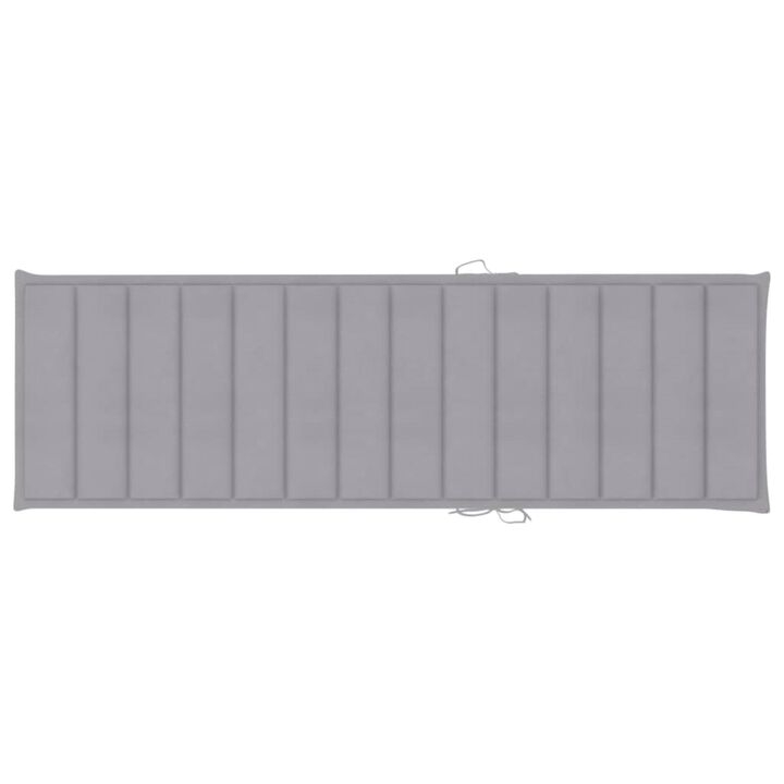 vidaXL Sun Lounger Cushion Gray 78.7"x23.6"x1.6" Fabric