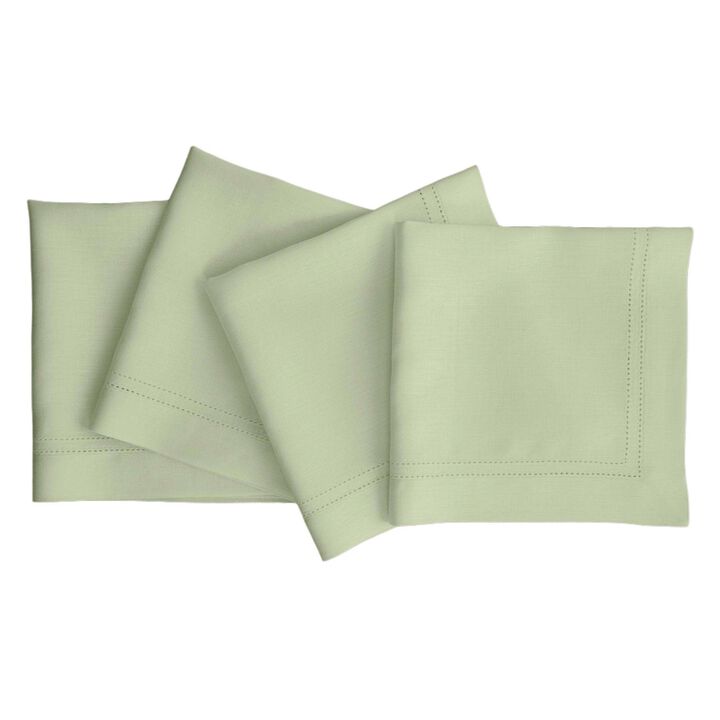 Solino Home 100% Pure Linen Double Hemstitch Dinner Napkins 20 x 20 Inch Set of 4