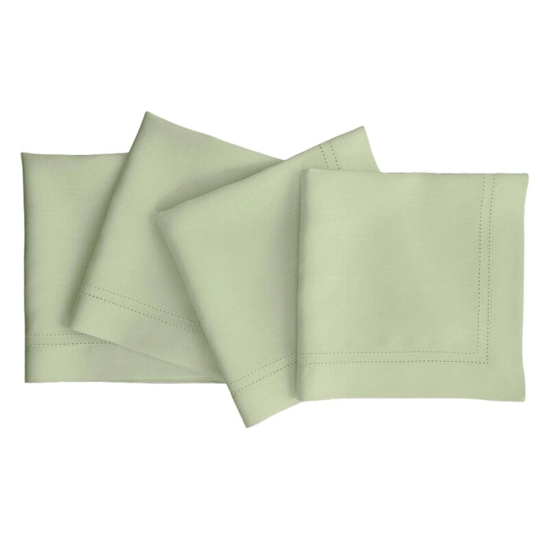Solino Home 100% Pure Linen Double Hemstitch Dinner Napkins 20 x 20 Inch Set of 4