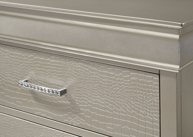 Streamdale Champagne Diamond-Tuft Nightstand