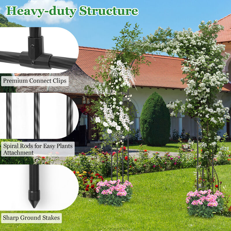 Outdoor Metal Garden Arch Trellis for Climbing Plants Grape Vine Flower