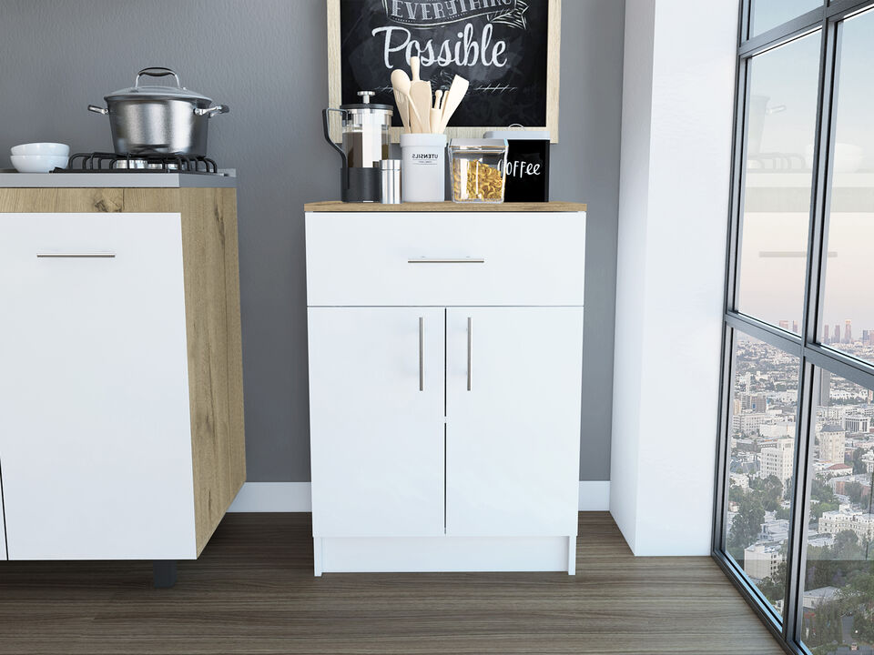 Pantry Cabinet Netal, Kitchen, White / Light Oak