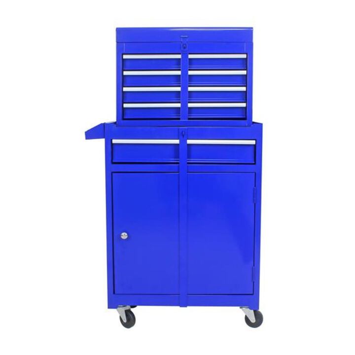Detachable 5-Drawer Tool Chest Rolling Storage Cabinet with Adjustable Shelf for Garage & Workshop