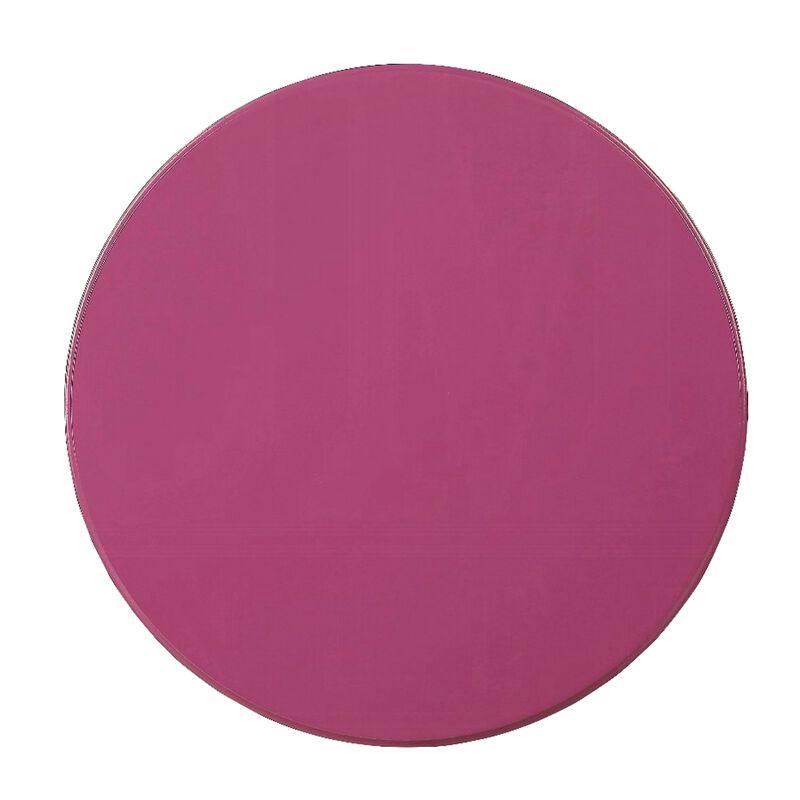 Toni Round Accent Table with Turned Pedestal Base, 22 Inch Purple Wood - Benzara
