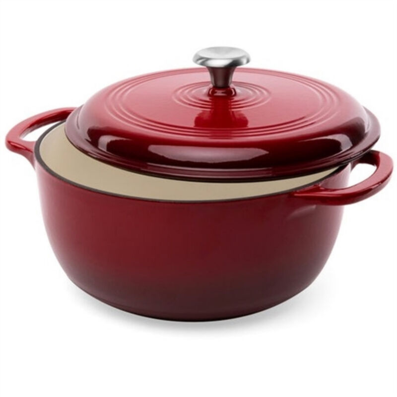 Enamel Cast Iron Dutch Oven for Kitchen Cooking and Baking