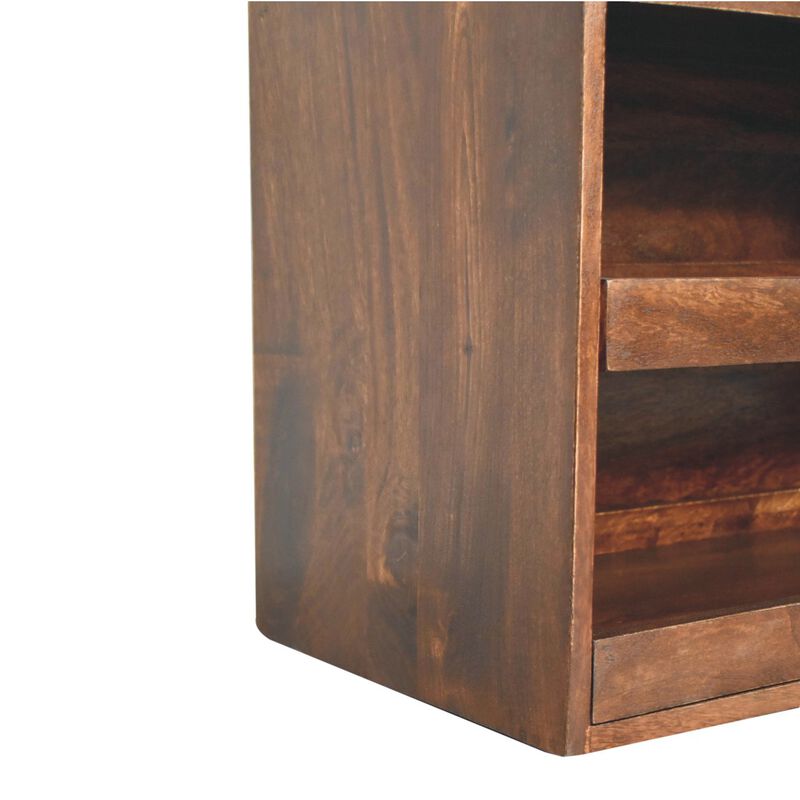 Artisan Furniture Solid Wood California Walnut & Mud Linen Pull out Shoe Bench