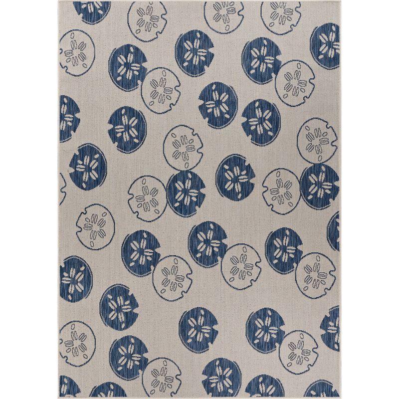 Sand Dollars Rectangular Outdoor Area Throw Rug