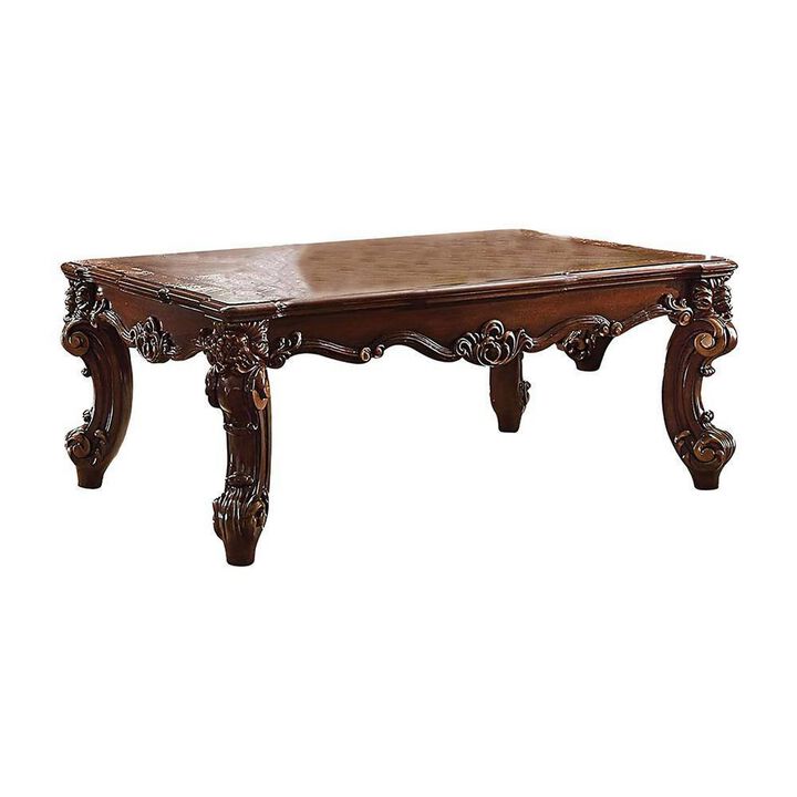 Wood Coffee Table in Cherry Brown-Benzara