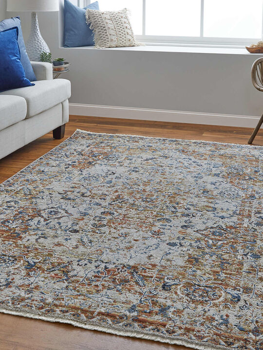 Kaia 39HVF 3' x 5' Tan/Ivory/Orange Rug
