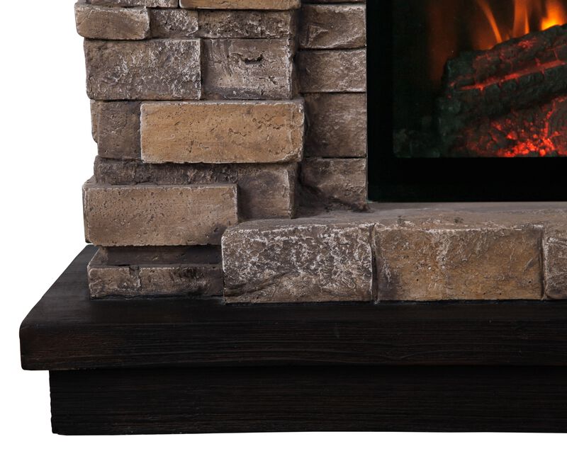 FESTIVO 36" Faux Stone Freestanding Electric Fireplace w/ Remote Control