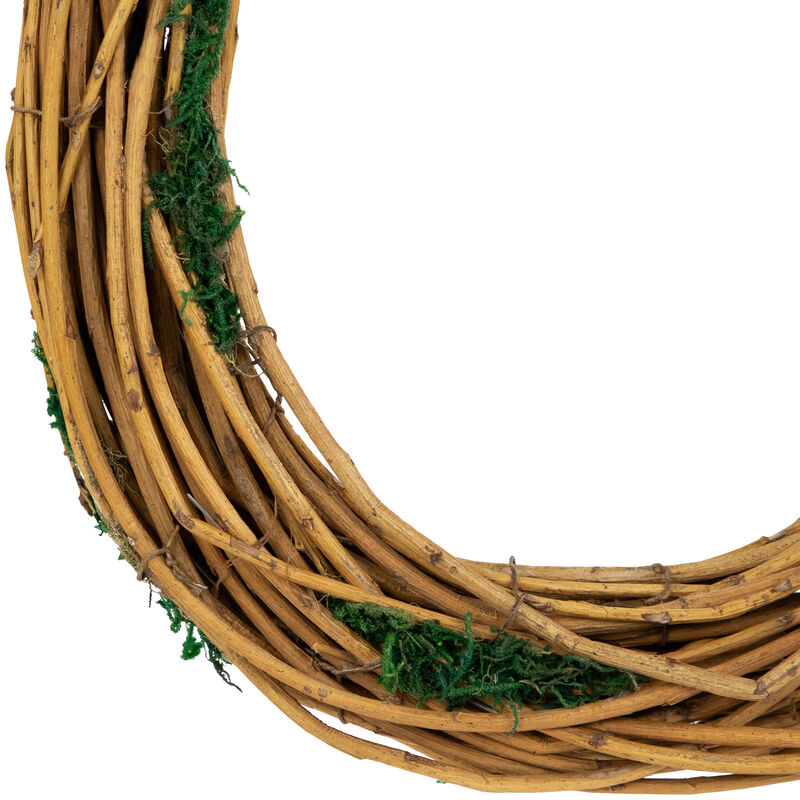 Natural Grapevine and Twig Spring Wreath with Moss -11.5"
