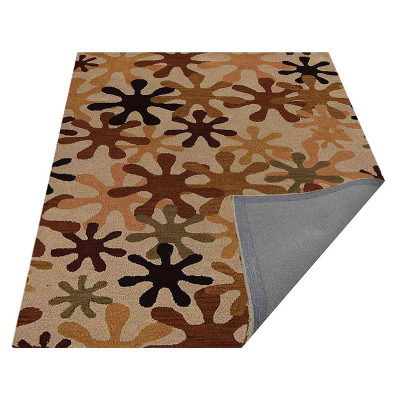 RUGSOTIC CARPETS HAND TUFTED WOOL ECO-FRIENDLY AREA RUGS  - 4'x6', Rectangle Shape, Cream, Contemporary Modern Design, High Pile Thick Handmade Area Rugs for Living Room, Bed Room (K00699)