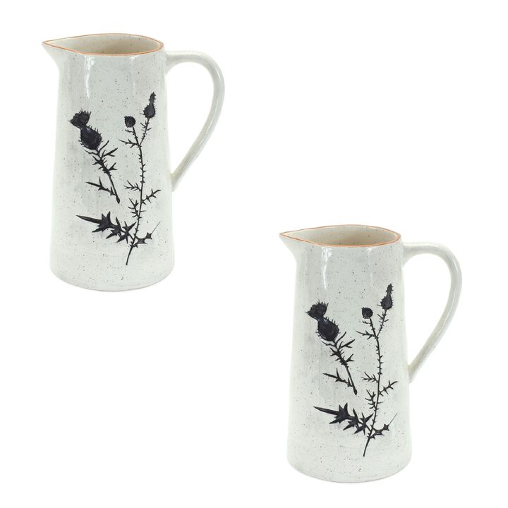 Set of 2 Decorative Pitchers – Elegant Ceramic or Glass Pitcher for Home and Table Decor