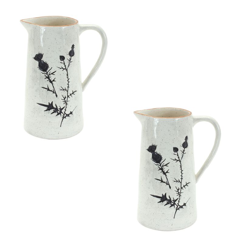 Set of 2 Decorative Pitchers – Elegant Ceramic or Glass Pitcher for Home and Table Decor