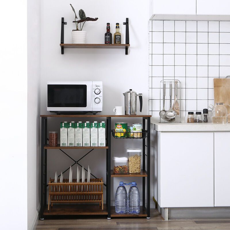 Stylish Metal Frame Kitchen Shelf for Contemporary Spaces