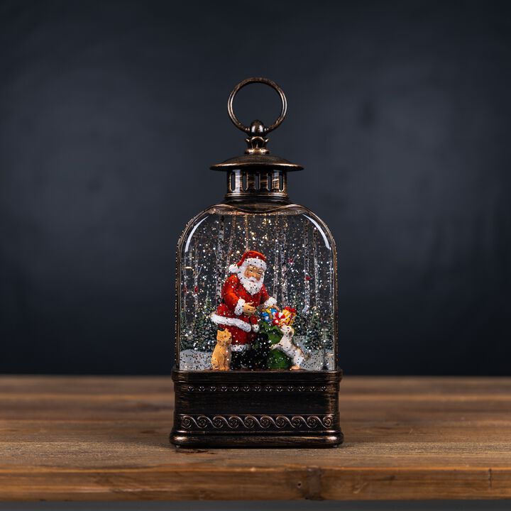 Snow Globe with Santa and Dog for Festive Christmas Décor and Holiday Cheer