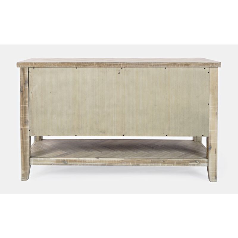 Jofran Fairview Transitional Herringbone Contemporary Distressed Acacia Buffet Server