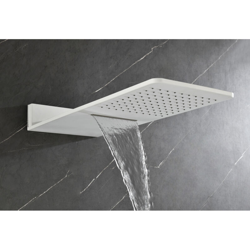 Wall Mounted Waterfall Rain Shower System With 3 Body Sprays & Handheld Shower