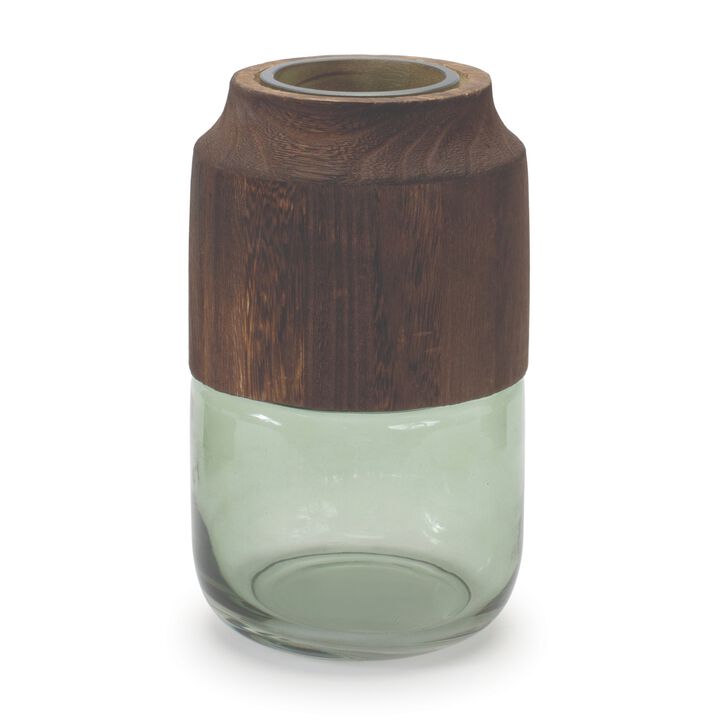 Stylish Glass and Wood Container for Home Organization