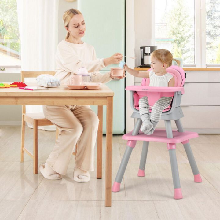 Hivvago 6-in-1 Convertible Baby High Chair with Adjustable Removable Tray