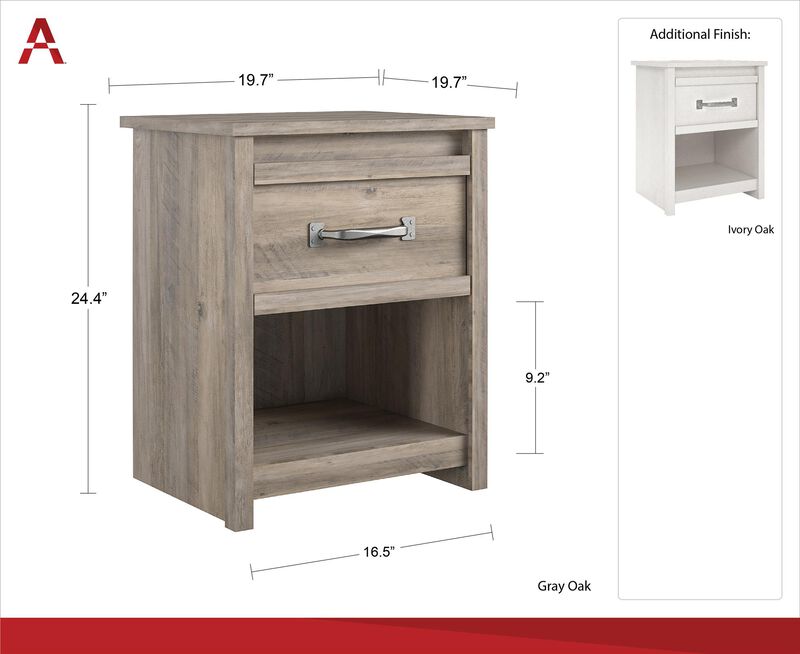 Bassinger Nightstand, Gray Oak
