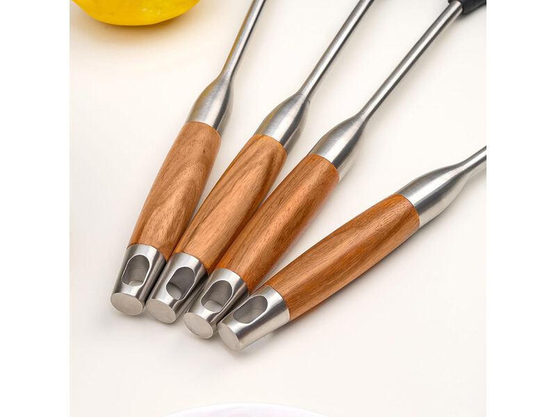 FJNATINH Silicone Wok Spatula and Ladle Tool Set,Stainless Steel Non Stick Heat-Resistant Kitchen Utensils