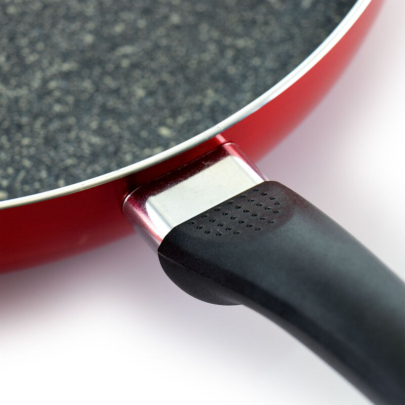 Oster Merrion 12 Inch Aluminum Frying Pan in Red with Bakelite Handle