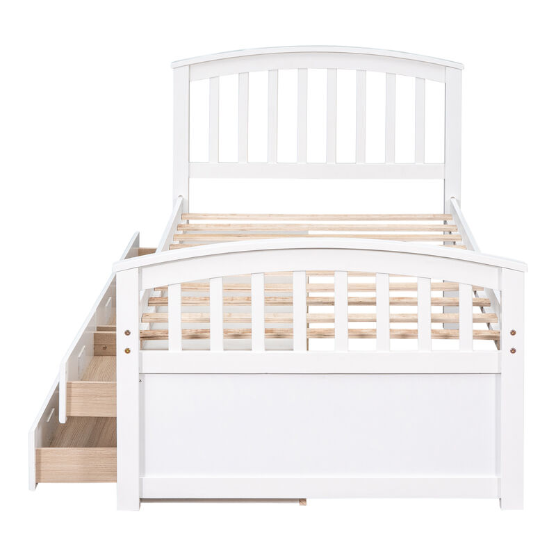 Merax Solid Wood Platform Storage Bed with 6 Drawers