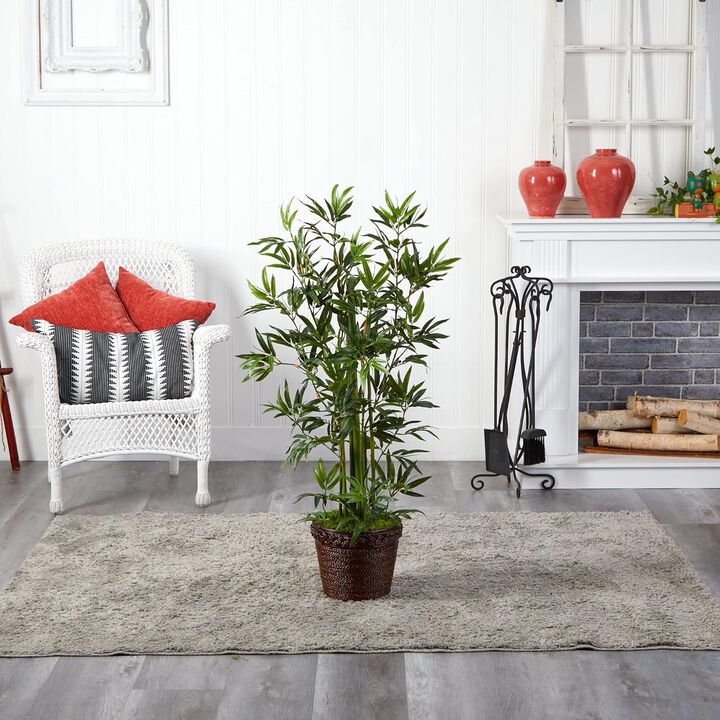 Hivvago 5.5 Feet Bamboo w/Decorative Planter