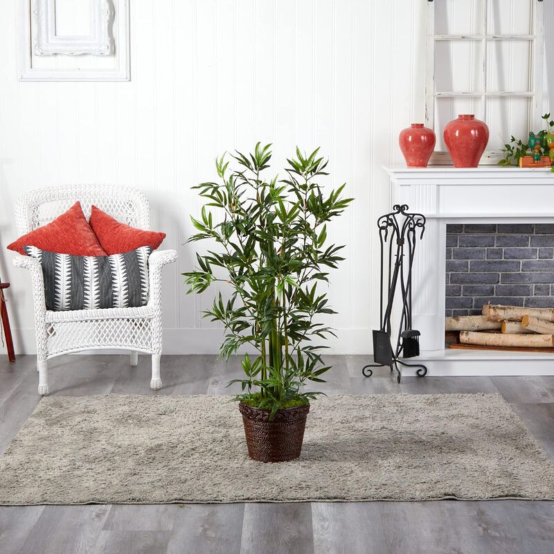 Hivvago 5.5 Feet Bamboo w/Decorative Planter