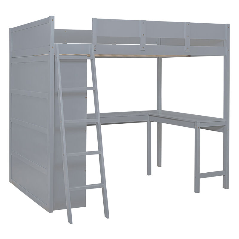 Merax Loft Bed with Desk and Shelf