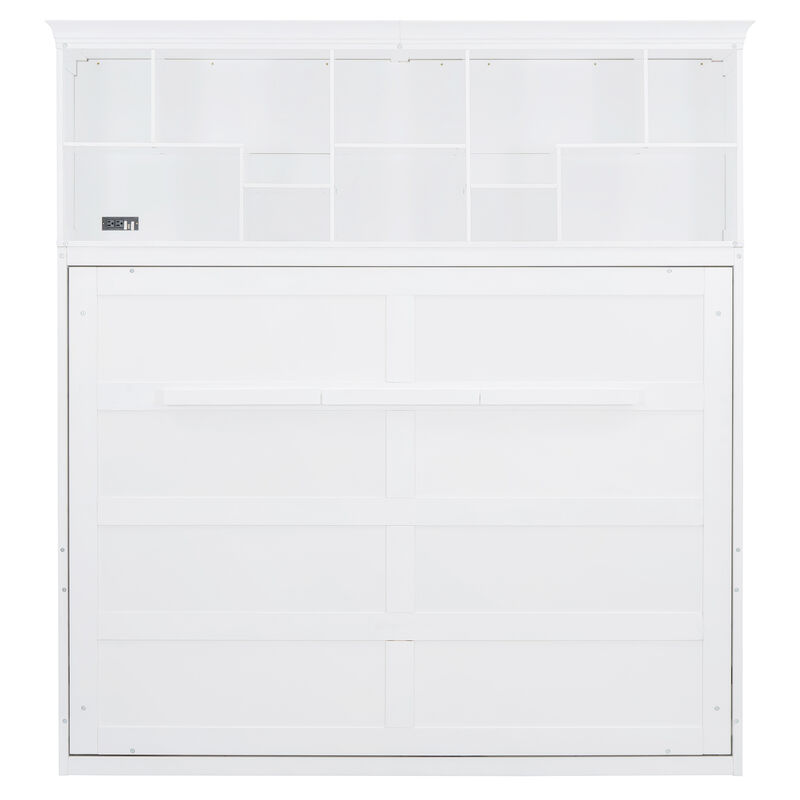 Merax Murphy Bed Wall Bed with Storage Shelves