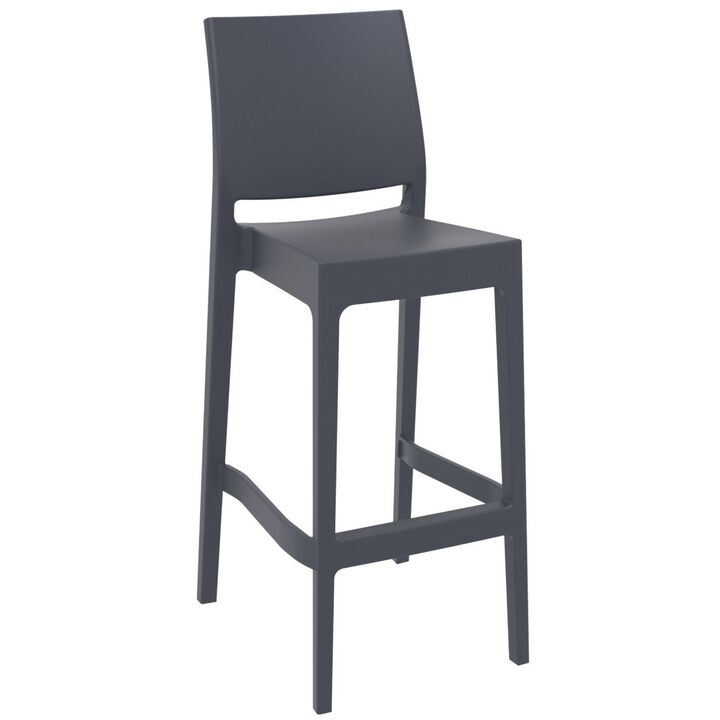 42.5" White Solid Patio Bar Stool