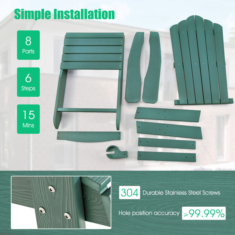 Weather Resistant HIPS Outdoor Adirondack Chair with Cup Holder