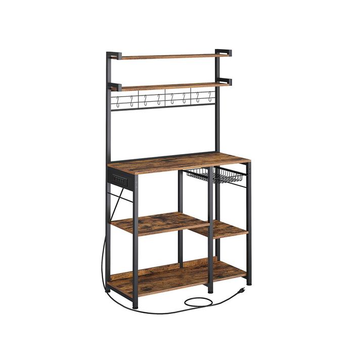 Bakers Rack with 4 AC Outlets
