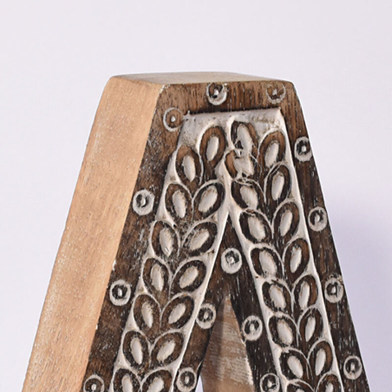 Vintage Natural Handmade Eco-Friendly "A" Alphabet Letter Block For Wall Mount & Table Top Décor