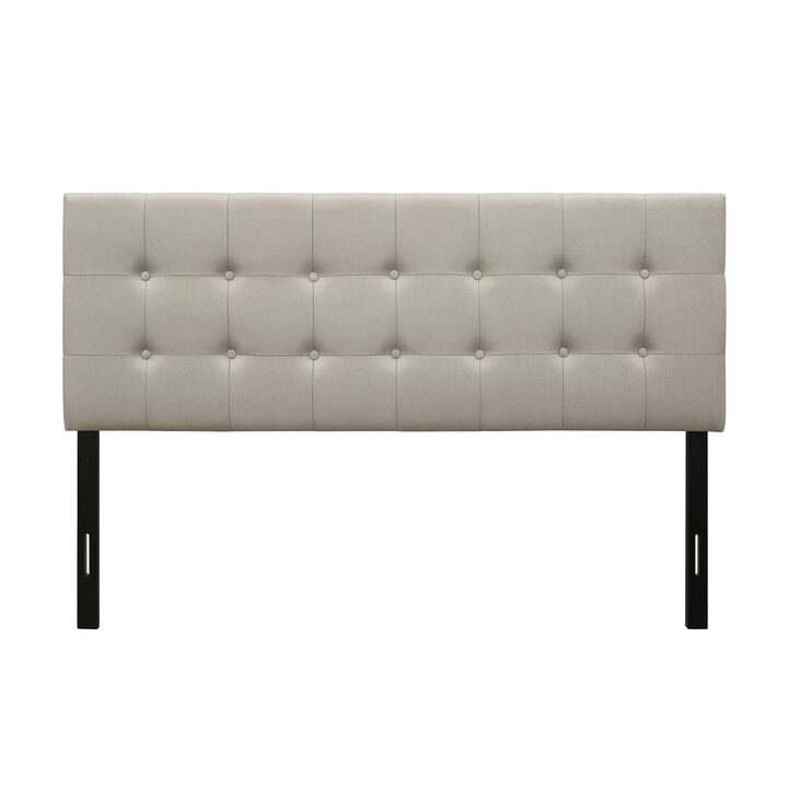 Stylish Button-Tufted Headboard in Upholstered Fabric for Bedroom