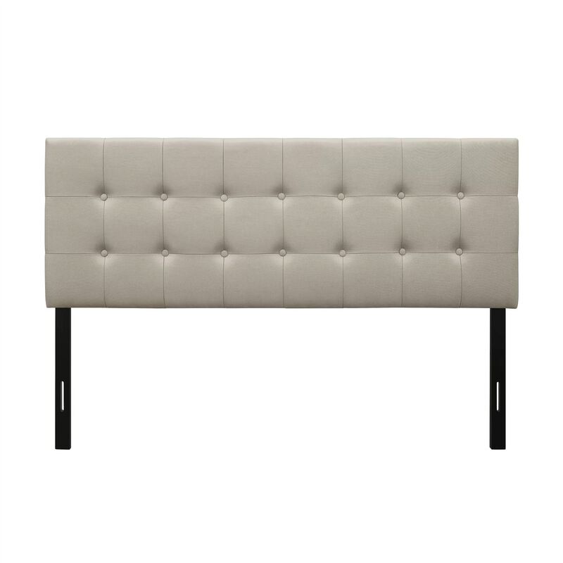 Stylish Button-Tufted Headboard in Upholstered Fabric for Bedroom