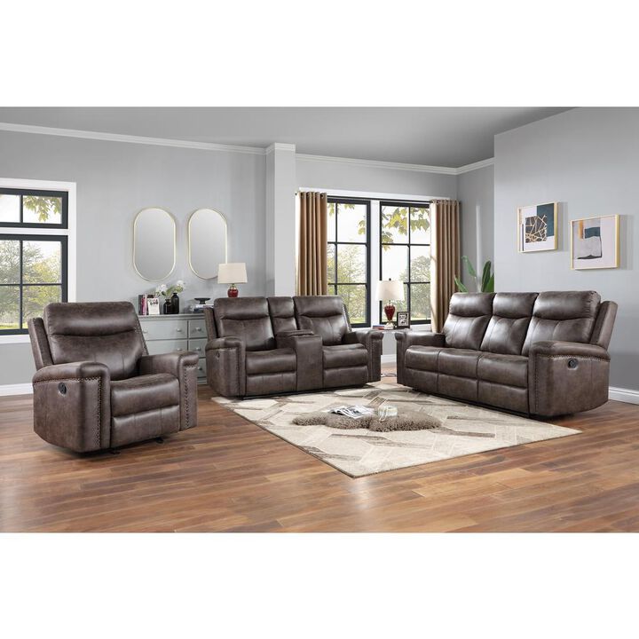 New Classic Furniture Quade Sofa W/Dual Recliner-Mocha