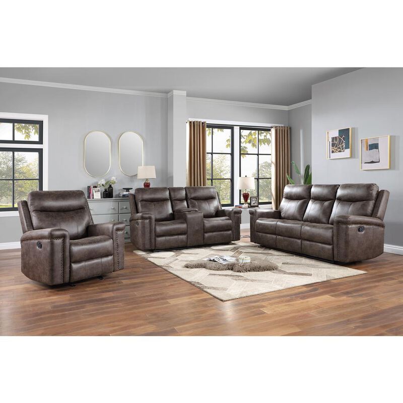 New Classic Furniture Quade Sofa W/Dual Recliner-Mocha