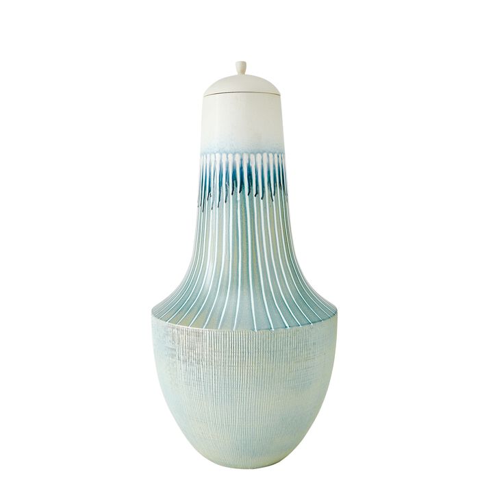 Striped Flair Urn- Blue Extra Large