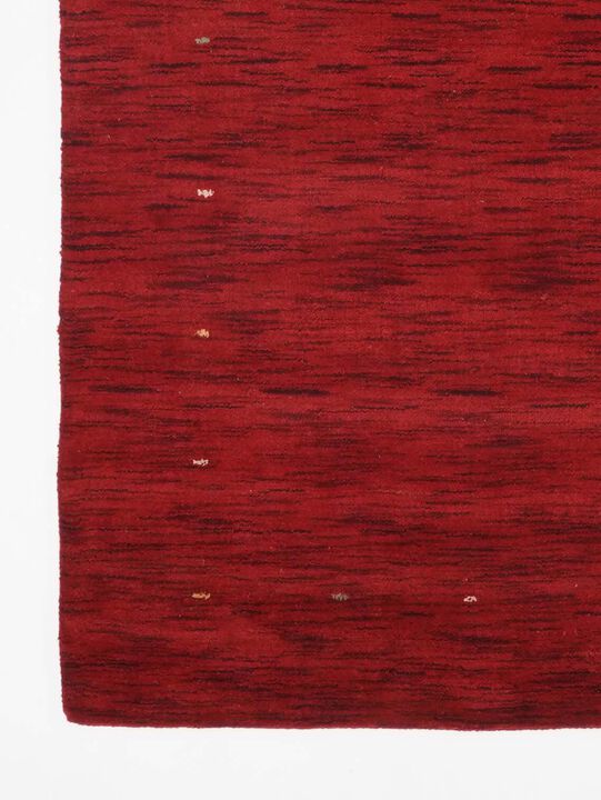 RUGSOTIC CARPETS HAND KNOTTED LOOM WOOL ECO-FRIENDLY AREA RUGS  - 6'x9', Rectangle, Red Color, Contemporary Modern Design, High Pile Thick Handmade Anti Skid Rugs for Living Room (L00102)