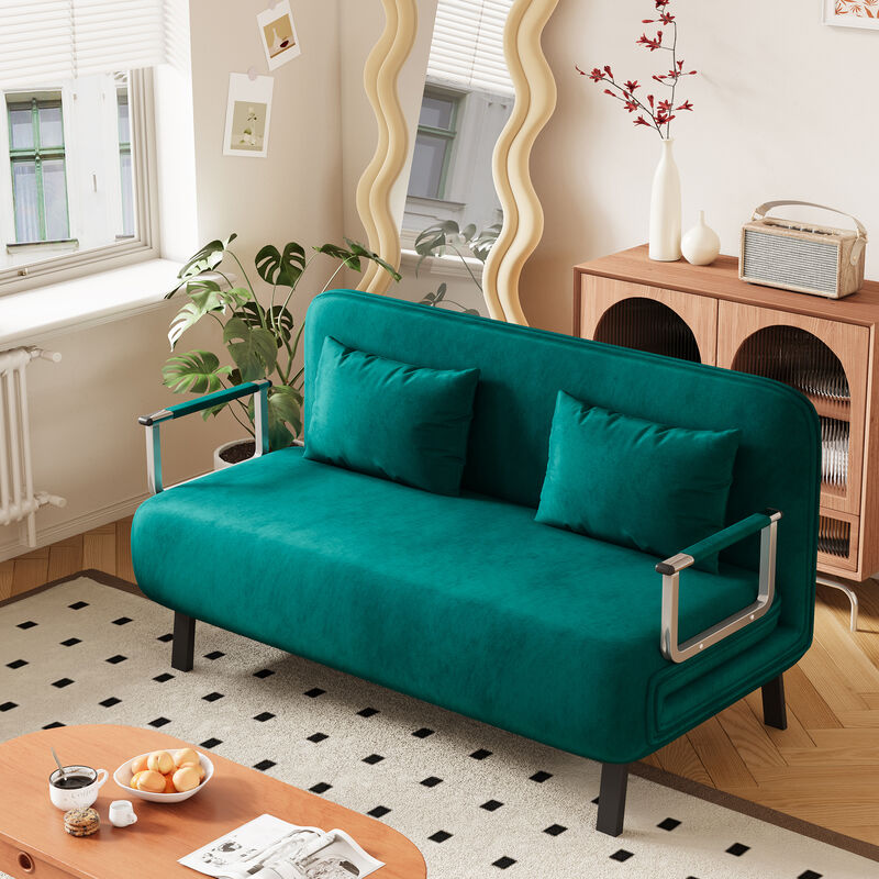Merax Tri-Fold Sleeper Sofa  Loveseat with Adjustable Backrest